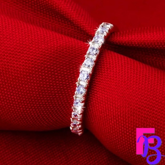 Size 10 2MM CZ Womens Eternity/Anniversary Band - Picture 6 of 13